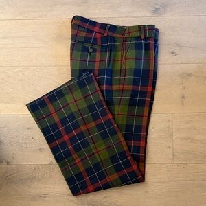 J. Crew wool tartan Plaid Pants in Red, Green, and Blue trousers lined holiday